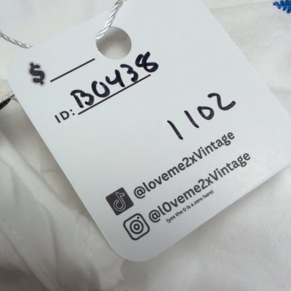 Joie White Blue Floral Embroidered Smocked Waist Maxi Dress Womens Small Boho - Picture 11 of 11